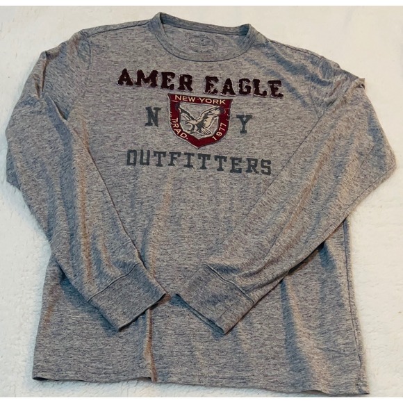 American Eagle Outfitters Other - American Eagle Outfitters Mens Athletic Fit Graphic Long Sleeve Tee Gray Large